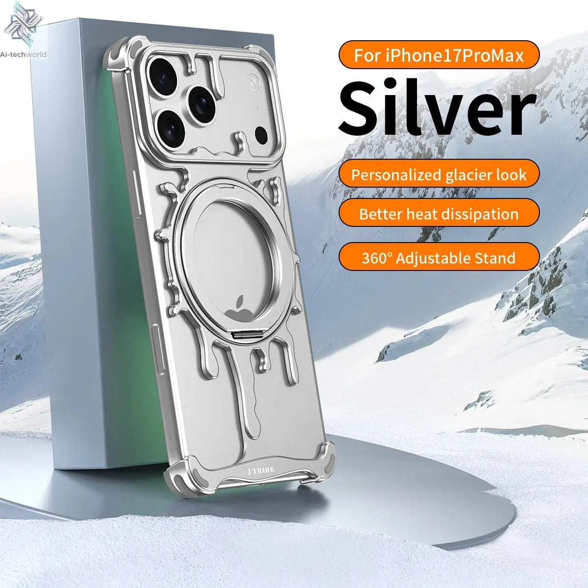 Minimalist Metal Frameless Case For iPhone 17 Pro Max 17 Pro 16Pro Max 15 ProMax 14 Pro Max Magsafe Magnetic Phone Back Cover Ai-TechWorld 