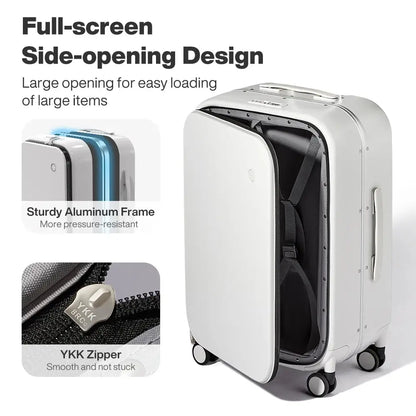 Mixi New PC Aluminum Frame Suitcase Front Opening Rolling Travel Luggage 20 Inch Carry-On 24 26 Inch M9291 - Ai-TechWorld