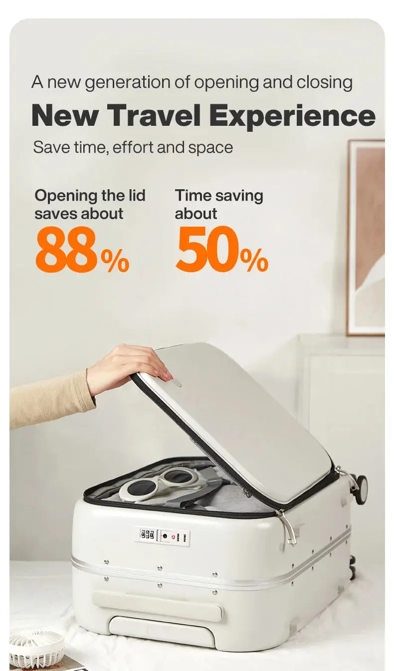 Mixi New PC Aluminum Frame Suitcase Front Opening Rolling Travel Luggage 20 Inch Carry-On 24 26 Inch M9291 - Ai-TechWorld