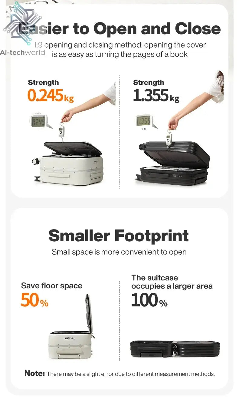 Mixi New PC Aluminum Frame Suitcase Front Opening Rolling Travel Luggage 20 Inch Carry-On 24 26 Inch M9291 - Ai-TechWorld