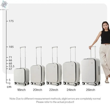 Mixi New PC Aluminum Frame Suitcase Front Opening Rolling Travel Luggage 20 Inch Carry-On 24 26 Inch M9291 - Ai-TechWorld