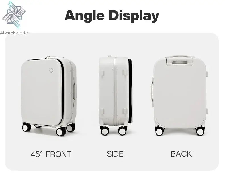 Mixi New PC Aluminum Frame Suitcase Front Opening Rolling Travel Luggage 20 Inch Carry-On 24 26 Inch M9291 - Ai-TechWorld