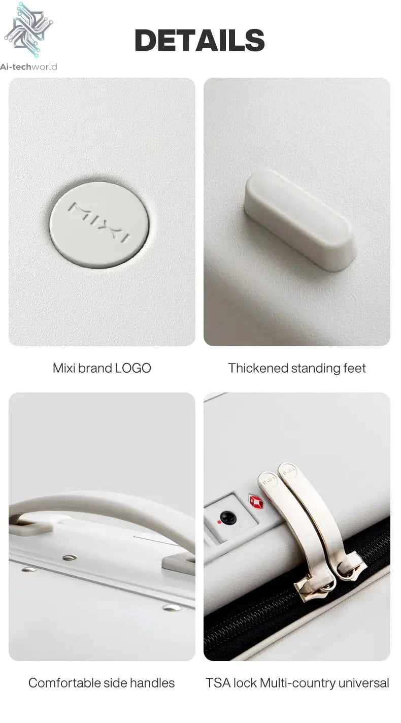 Mixi New PC Aluminum Frame Suitcase Front Opening Rolling Travel Luggage 20 Inch Carry-On 24 26 Inch M9291 - Ai-TechWorld