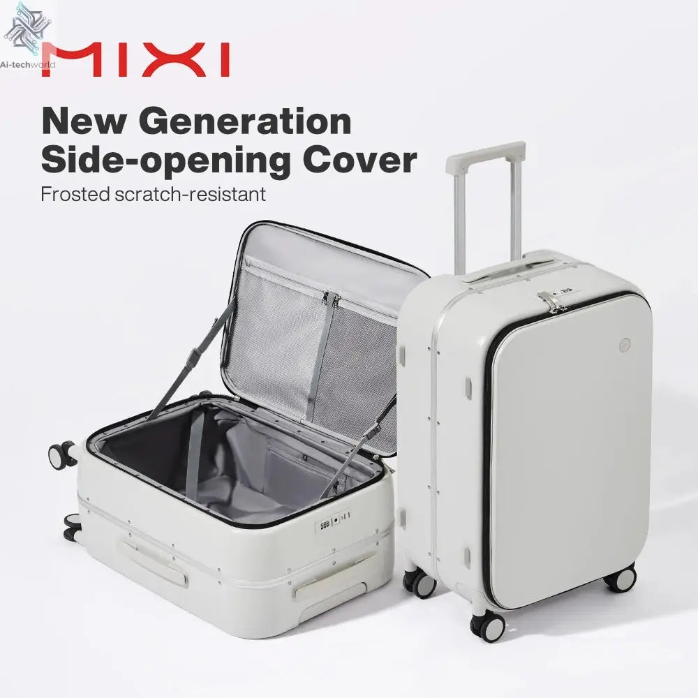 Mixi New PC Aluminum Frame Suitcase Front Opening Rolling Travel Luggage 20 Inch Carry-On 24 26 Inch M9291 - Ai-TechWorld