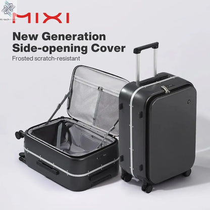 Mixi New PC Aluminum Frame Suitcase Front Opening Rolling Travel Luggage 20 Inch Carry-On 24 26 Inch M9291 - Ai-TechWorld
