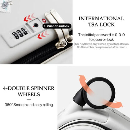 Mixi Patent Design Aluminum Frame Suitcase Carry On Rolling Luggage Beautiful Boarding Cabin 18 20 24 Inch M9260 Ai-TechWorld 