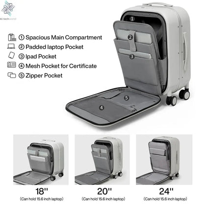 Mixi Patent Design Aluminum Frame Suitcase Carry On Rolling Luggage Beautiful Boarding Cabin 18 20 24 Inch M9260 Ai-TechWorld 