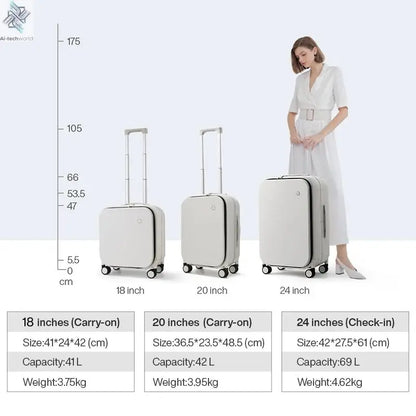 Mixi Patent Design Aluminum Frame Suitcase Carry On Rolling Luggage Beautiful Boarding Cabin 18 20 24 Inch M9260 Ai-TechWorld 