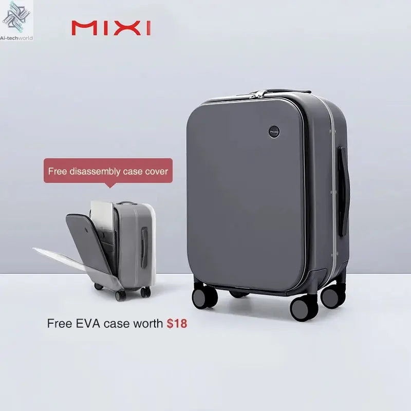 Mixi Patent Design Aluminum Frame Suitcase Carry On Rolling Luggage Beautiful Boarding Cabin 18 20 24 Inch M9260 Ai-TechWorld 