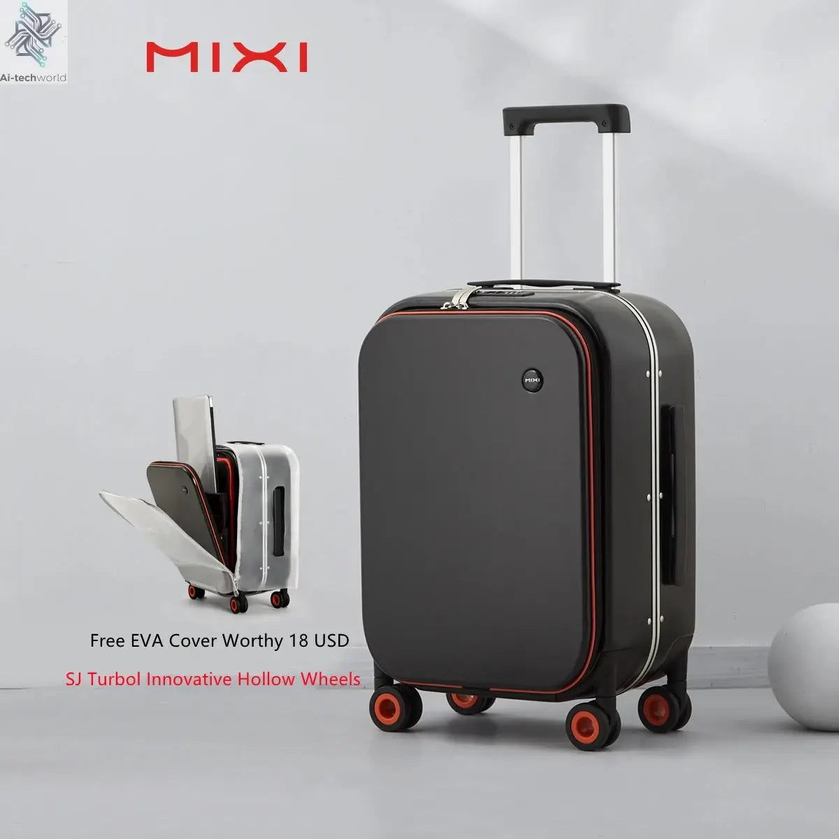 Mixi Patent Design Aluminum Frame Suitcase Carry On Rolling Luggage Beautiful Boarding Cabin 18 20 24 Inch M9260 Ai-TechWorld 