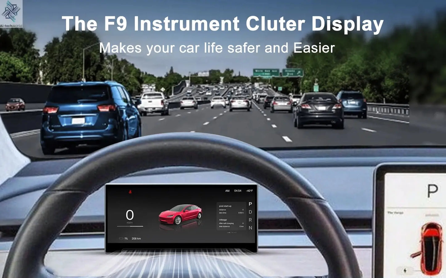 Model 3 Hud for Tesla Y Juniper Head Up Display Highland Instrument Cluster Air vent Dash Front Screen Camera Driver Monitor Ai-TechWorld 