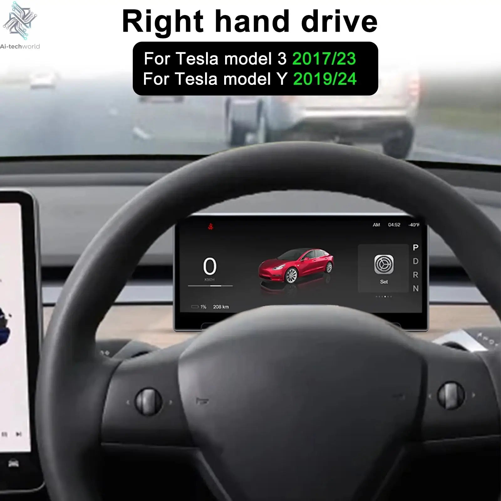 Model 3 Hud for Tesla Y Juniper Head Up Display Highland Instrument Cluster Air vent Dash Front Screen Camera Driver Monitor Ai-TechWorld 