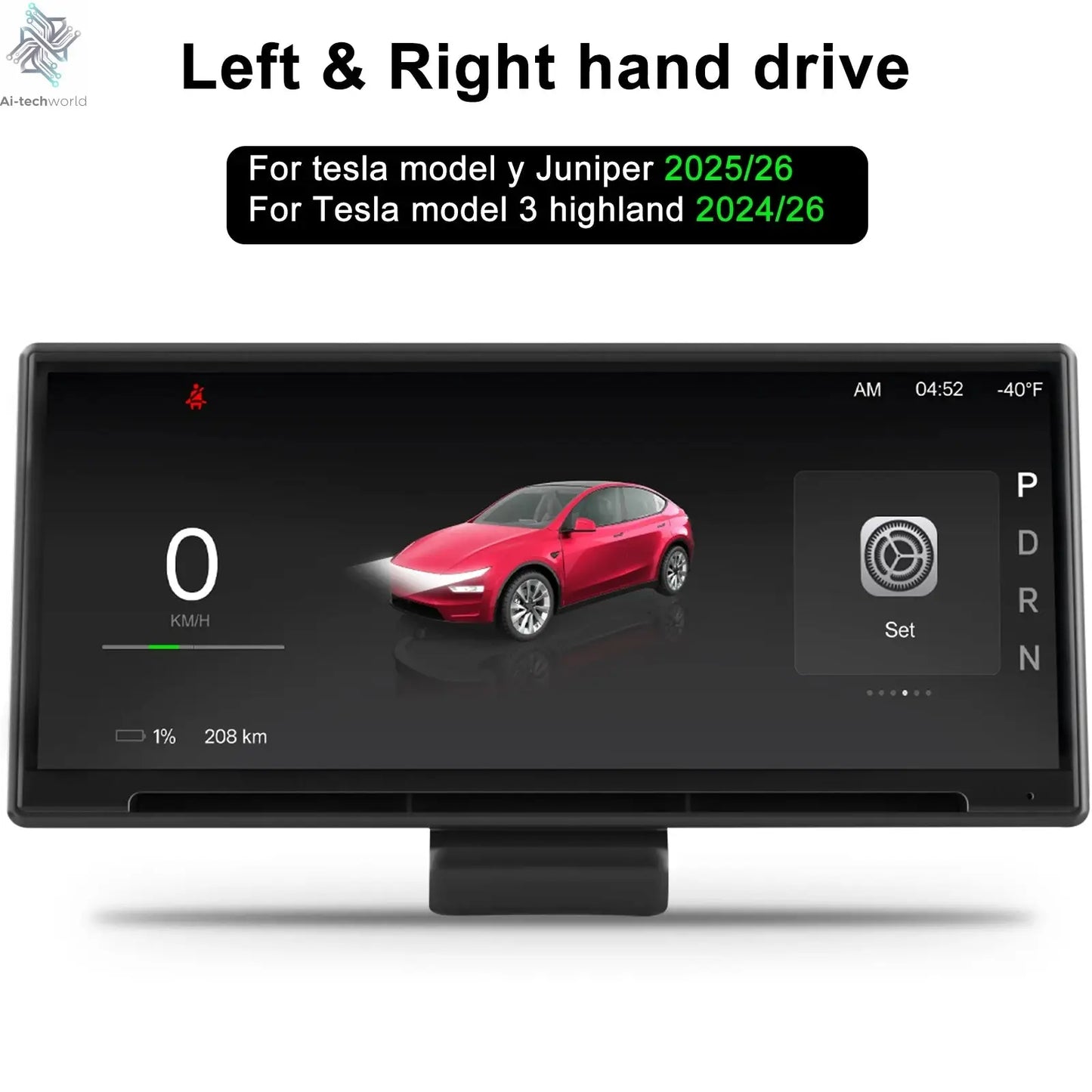 Model 3 Hud for Tesla Y Juniper Head Up Display Highland Instrument Cluster Air vent Dash Front Screen Camera Driver Monitor Ai-TechWorld 