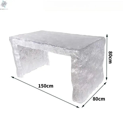 Modern light luxury home villa bar luminous island table custom transparent resin crystal bar glacier art tea table Ai-TechWorld 