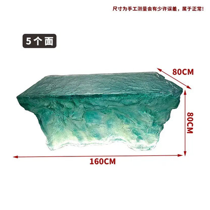 Modern light luxury home villa bar luminous island table custom transparent resin crystal bar glacier art tea table Ai-TechWorld 