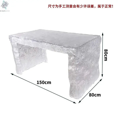 Modern light luxury home villa bar luminous island table custom transparent resin crystal bar glacier art tea table Ai-TechWorld 