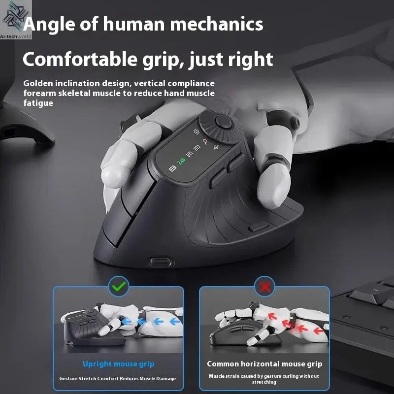 Monster M2 PRO MAX Gaming Mouse Rechargeable Dual Mode DPI Lightweight Custom & Comfortable Ergonomic Vertical Wireless Mouse Ai-TechWorld 