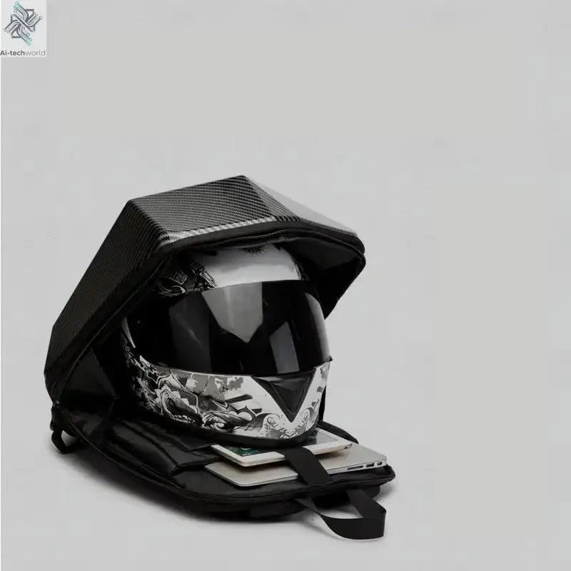 Motorcycle Rider Hard Shell Backpack Men Backpack  Oversized Easy Waterproof Riding Equipment Motorcycle Carbon Fiber Helmet Bag Ai-TechWorld 