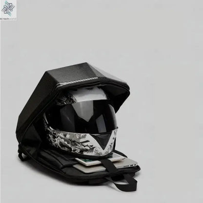 Motorcycle Rider Hard Shell Backpack Men Backpack  Oversized Easy Waterproof Riding Equipment Motorcycle Carbon Fiber Helmet Bag Ai-TechWorld 