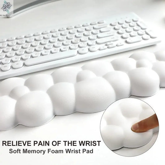 Mouse pad with wrist rest keyboard cloud anti-slip memory foam desktop office gamer mouse wrist rest Ai-TechWorld 