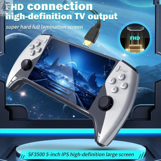 Multifunctional 5 Inch IPS HD Retro Handheld Game Console SF3500 Support Multi-System with FHD Port& Dual Core,256GB Expandable Ai-TechWorld 