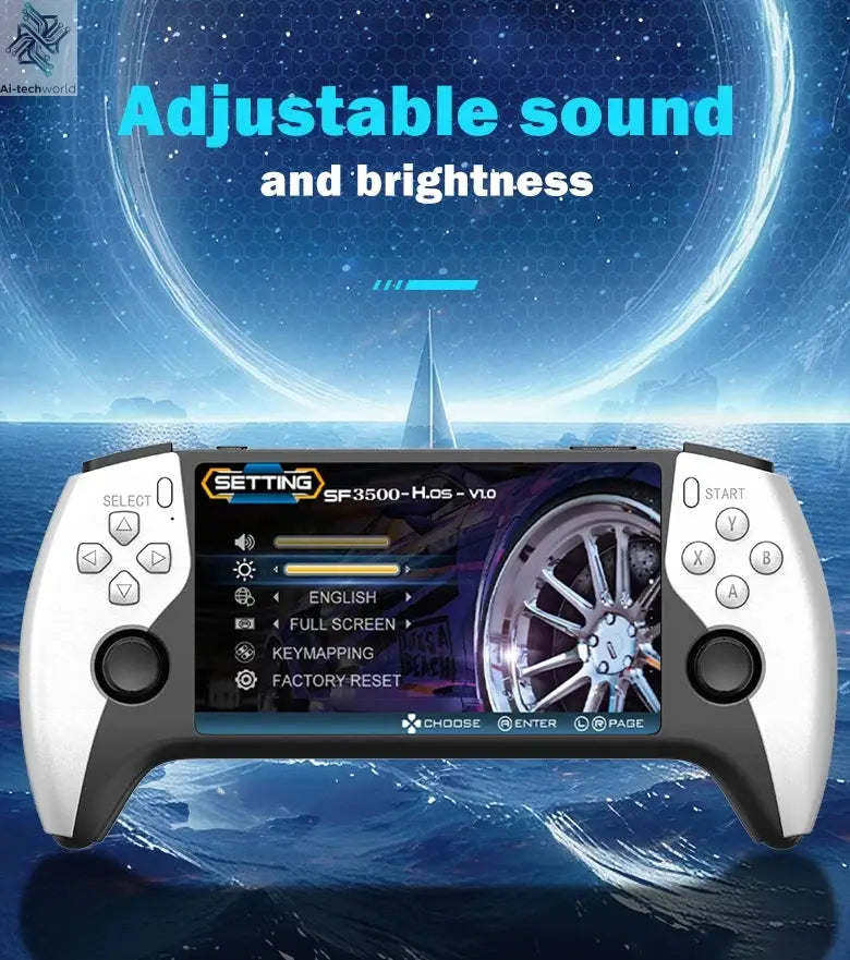 Multifunctional 5 Inch IPS HD Retro Handheld Game Console SF3500 Support Multi-System with FHD Port& Dual Core,256GB Expandable Ai-TechWorld 