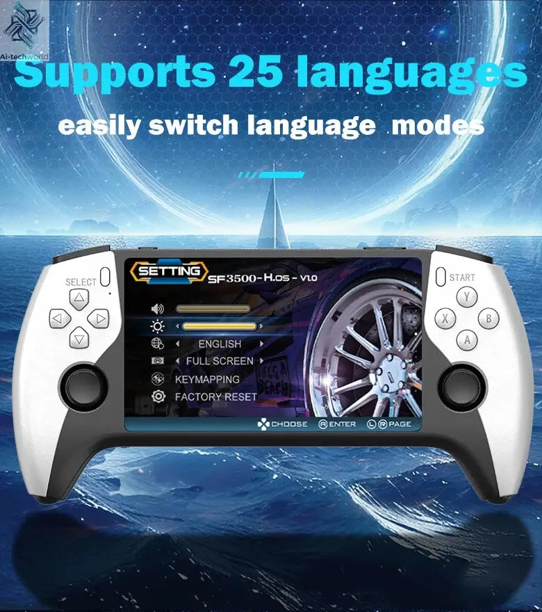 Multifunctional 5 Inch IPS HD Retro Handheld Game Console SF3500 Support Multi-System with FHD Port& Dual Core,256GB Expandable Ai-TechWorld 