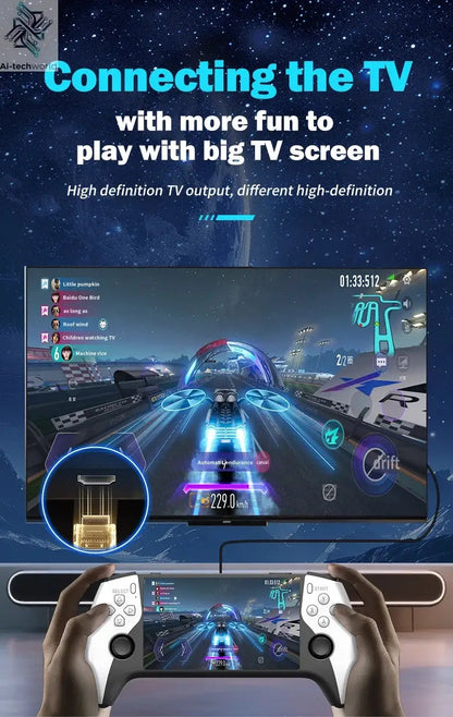 Multifunctional 5 Inch IPS HD Retro Handheld Game Console SF3500 Support Multi-System with FHD Port& Dual Core,256GB Expandable Ai-TechWorld 
