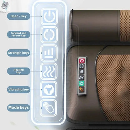 Multifunctional Lumbar Traction Massage Mattress Cushion Full Body Electric Shoulder Neck Waist Back Vibrations Removable Gift Ai-TechWorld 