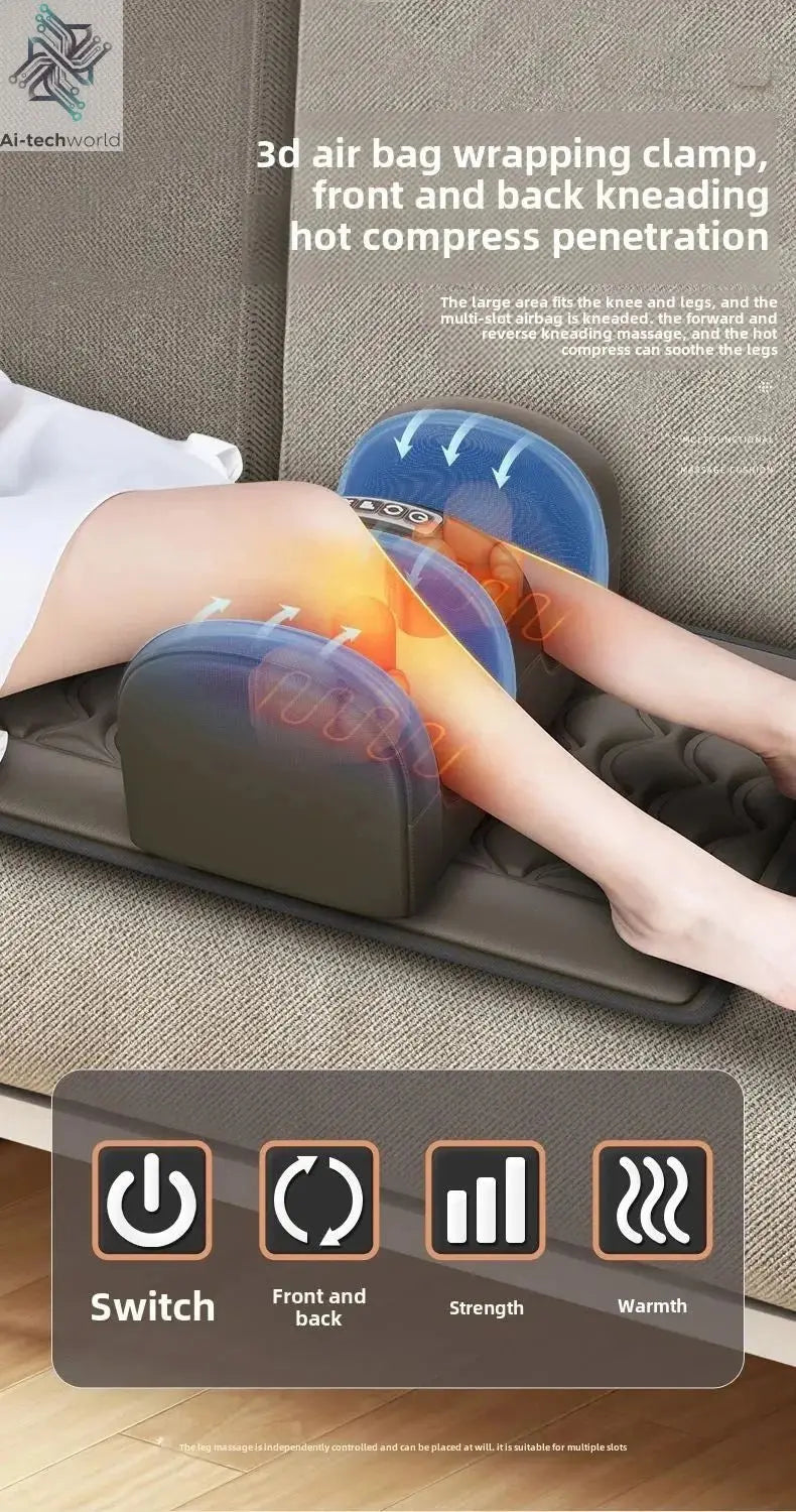 Multifunctional Lumbar Traction Massage Mattress Cushion Full Body Electric Shoulder Neck Waist Back Vibrations Removable Gift Ai-TechWorld 
