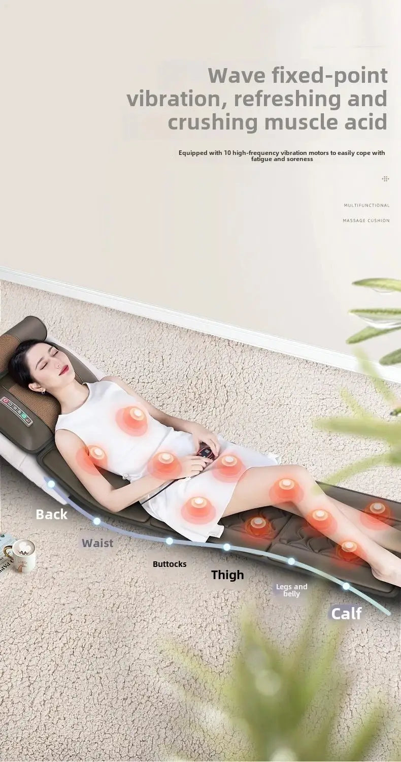 Multifunctional Lumbar Traction Massage Mattress Cushion Full Body Electric Shoulder Neck Waist Back Vibrations Removable Gift Ai-TechWorld 