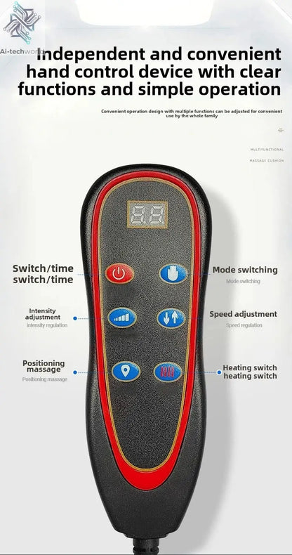 Multifunctional Lumbar Traction Massage Mattress Cushion Full Body Electric Shoulder Neck Waist Back Vibrations Removable Gift Ai-TechWorld 