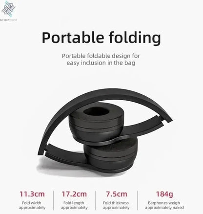 Multifunctional Portable Foldable Headmounted Wireless Bluetooth 5.0 Headset For Bluetooth connection TF Card Wired Connection Ai-TechWorld 