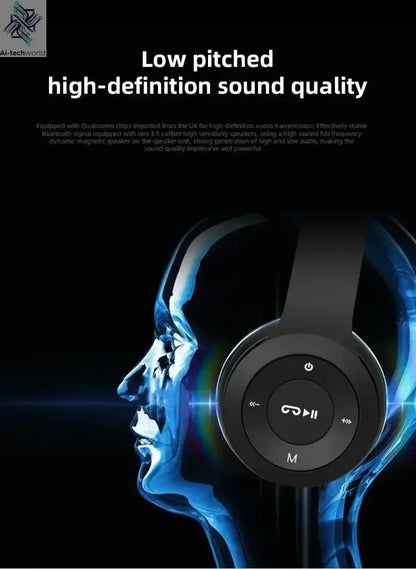 Multifunctional Portable Foldable Headmounted Wireless Bluetooth 5.0 Headset For Bluetooth connection TF Card Wired Connection Ai-TechWorld 