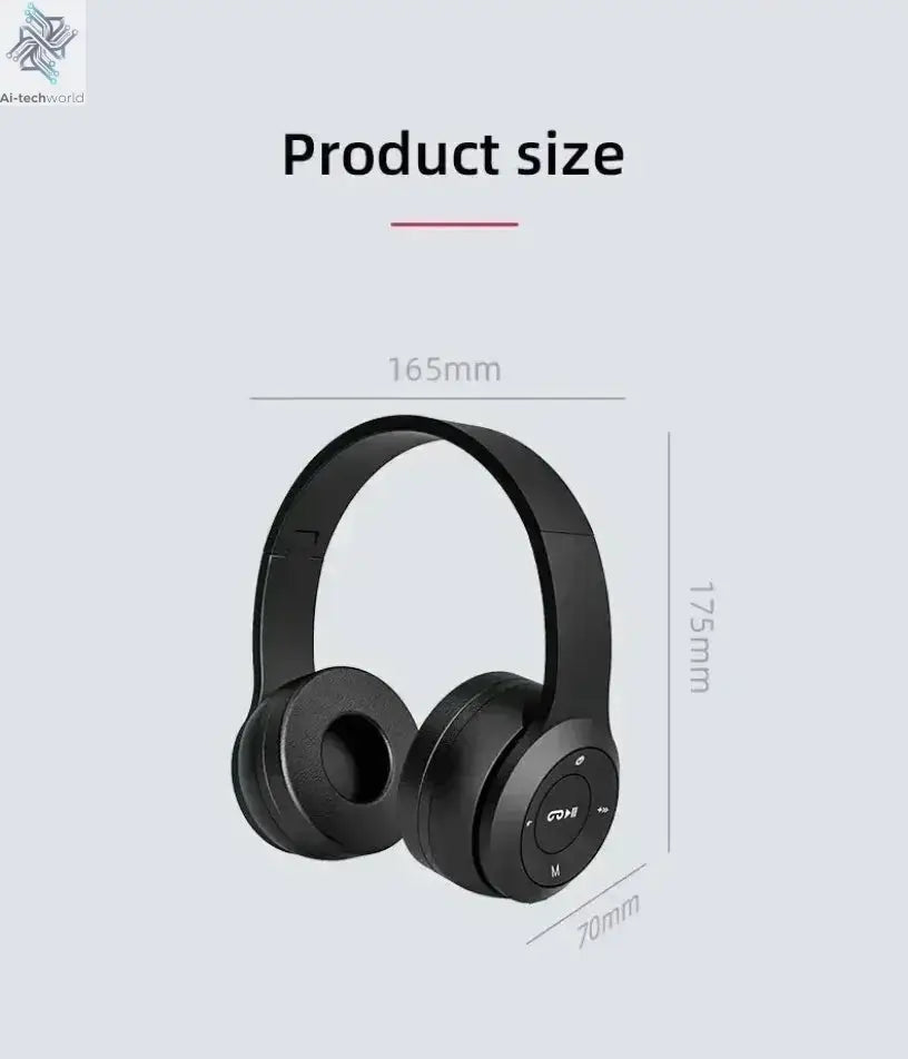 Multifunctional Portable Foldable Headmounted Wireless Bluetooth 5.0 Headset For Bluetooth connection TF Card Wired Connection Ai-TechWorld 