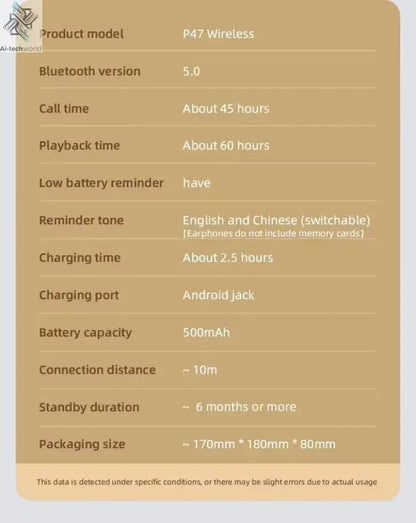 Multifunctional Portable Foldable Headmounted Wireless Bluetooth 5.0 Headset For Bluetooth connection TF Card Wired Connection Ai-TechWorld 