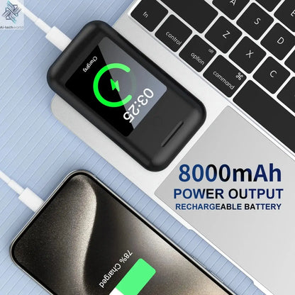 Multiple Function In Ear Bluetooth Wireless Earphone Charging Case With 2.8" Touch Screen Power Bank Headphone Music Game Ai-TechWorld 