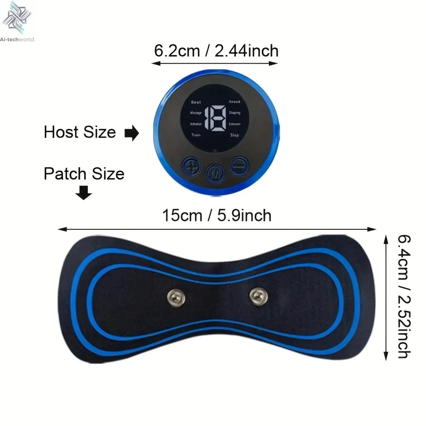 Muscle Electric Massager 2/3/4 Pcs EMS Neck Massage Machine 8 Modes 19 Levels of Strength Vibrater Instrument Treatment - Ai - TechWorld