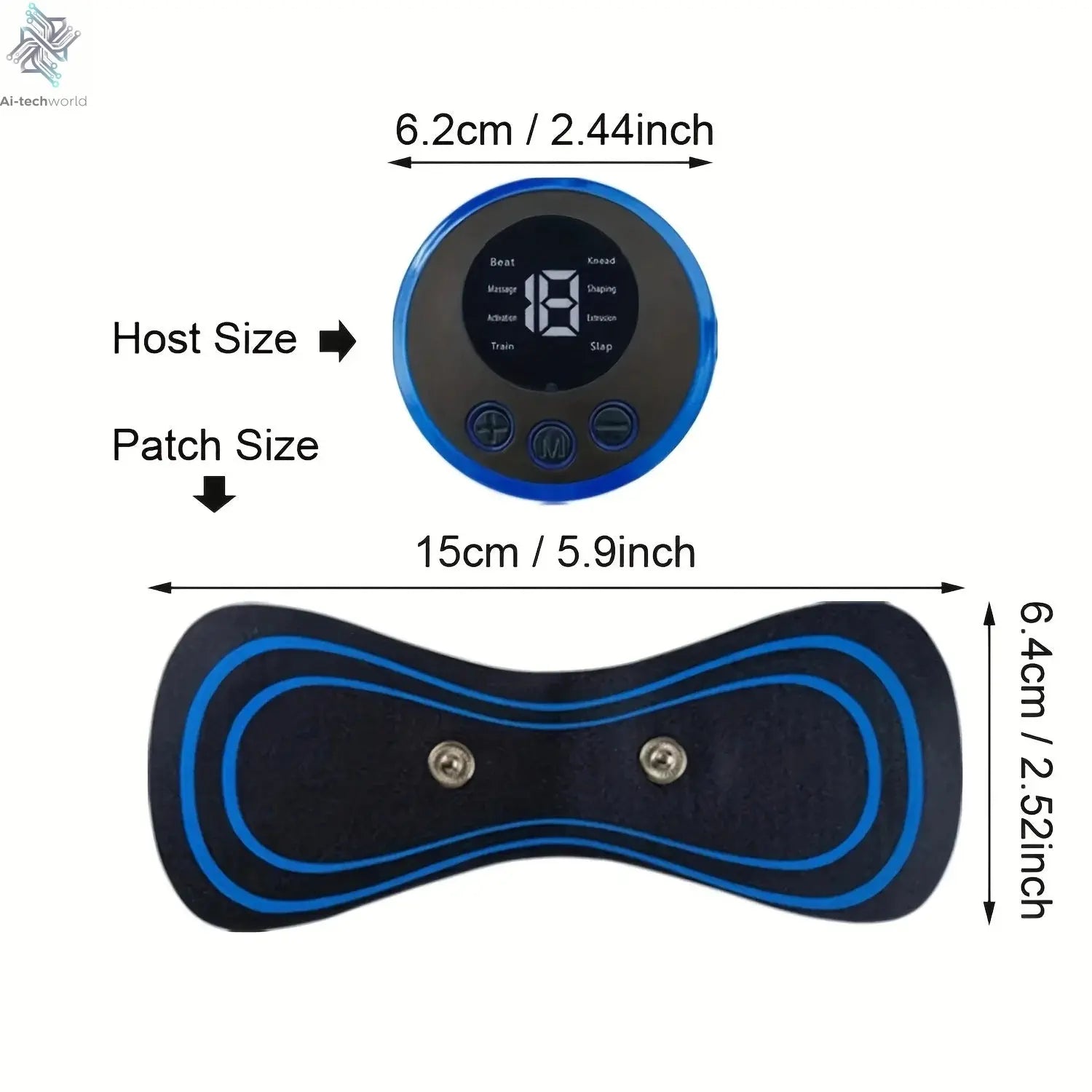 Muscle Electric Massager 2/3/4 Pcs EMS Neck Massage Machine 8 Modes 19 Levels of Strength Vibrater Instrument Treatment - Ai - TechWorld