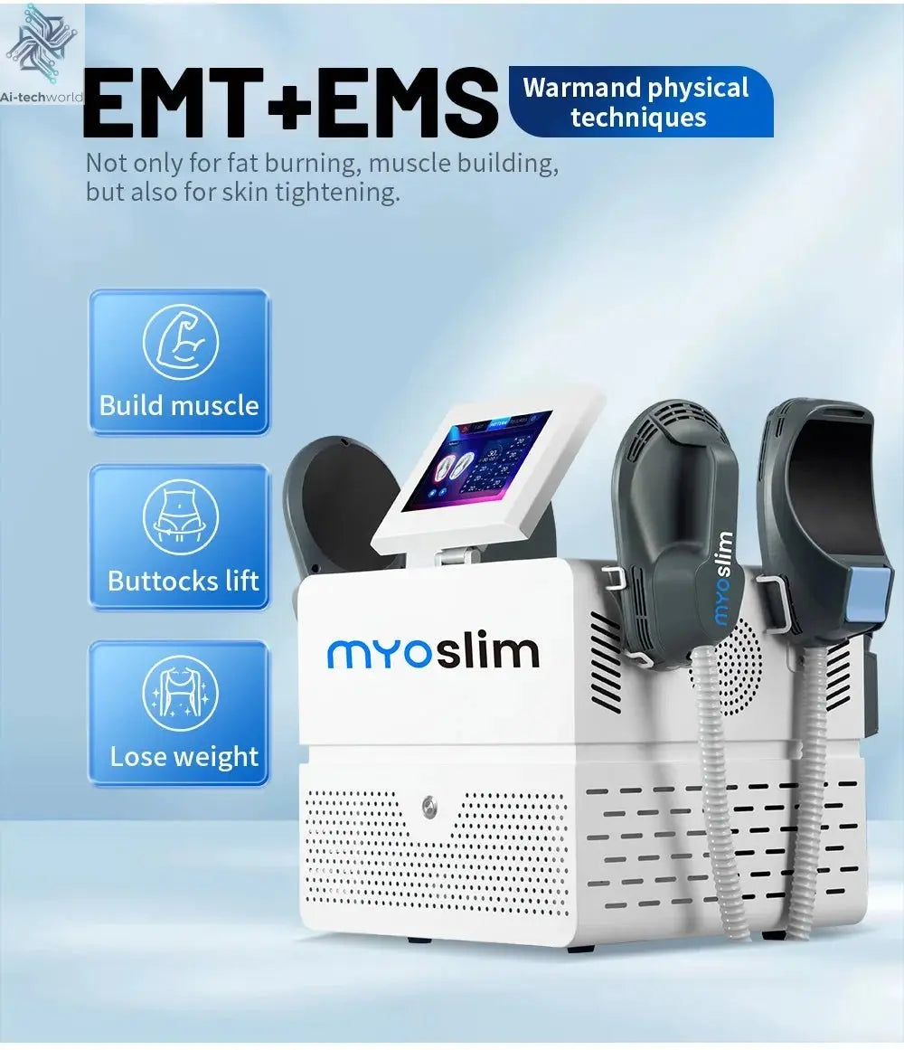 Myoslim Machines HI - EMT RF EMS Electromagnetic Muscle Stimulator Professional Sculp 6500w 5 Handle Pelvic - Ai - TechWorld