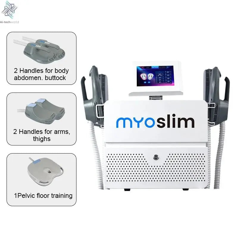 Myoslim Machines HI - EMT RF EMS Electromagnetic Muscle Stimulator Professional Sculp 6500w 5 Handle Pelvic - Ai - TechWorld