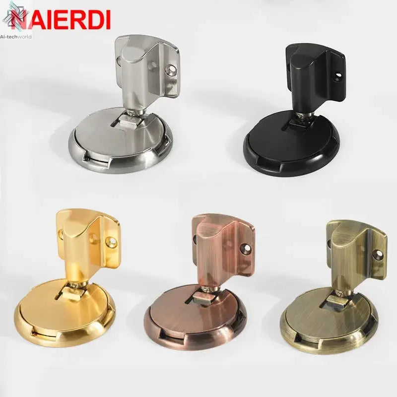 NAIERDI Zinc Alloy Mechanical Door Stop Nail Free Door Stopper Door Holders Catch Floor Stop Doorstop Furniture Door Hardware Ai-TechWorld 