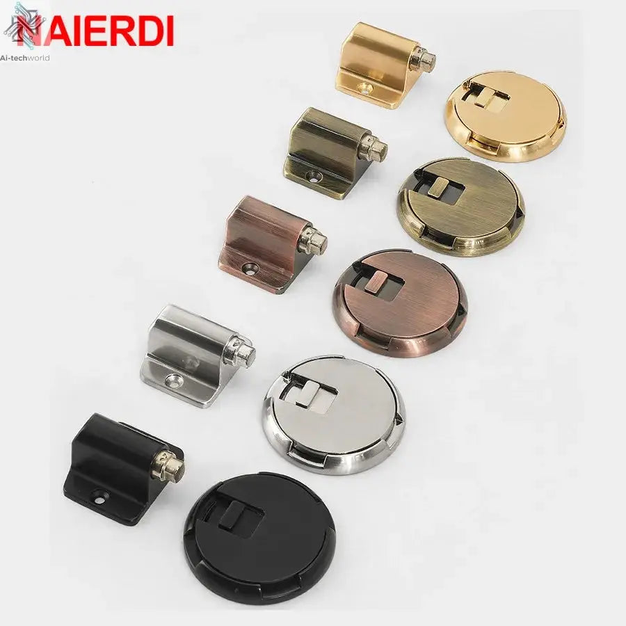 NAIERDI Zinc Alloy Mechanical Door Stop Nail Free Door Stopper Door Holders Catch Floor Stop Doorstop Furniture Door Hardware Ai-TechWorld 