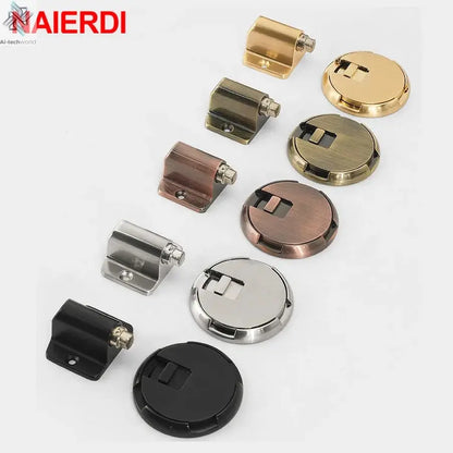 NAIERDI Zinc Alloy Mechanical Door Stop Nail Free Door Stopper Door Holders Catch Floor Stop Doorstop Furniture Door Hardware Ai-TechWorld 