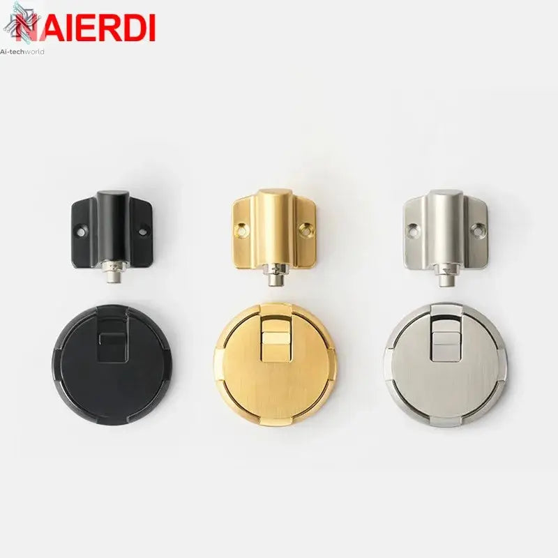 NAIERDI Zinc Alloy Mechanical Door Stop Nail Free Door Stopper Door Holders Catch Floor Stop Doorstop Furniture Door Hardware Ai-TechWorld 