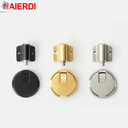 NAIERDI Zinc Alloy Mechanical Door Stop Nail Free Door Stopper Door Holders Catch Floor Stop Doorstop Furniture Door Hardware Ai-TechWorld 