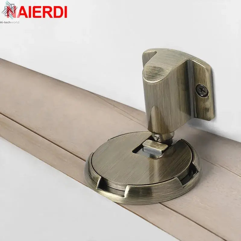 NAIERDI Zinc Alloy Mechanical Door Stop Nail Free Door Stopper Door Holders Catch Floor Stop Doorstop Furniture Door Hardware Ai-TechWorld 