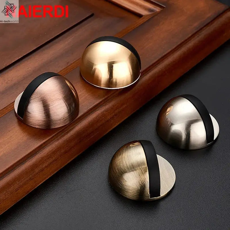 NAIERDI Zinc Alloy Mechanical Door Stop Nail Free Door Stopper Door Holders Catch Floor Stop Doorstop Furniture Door Hardware Ai-TechWorld 