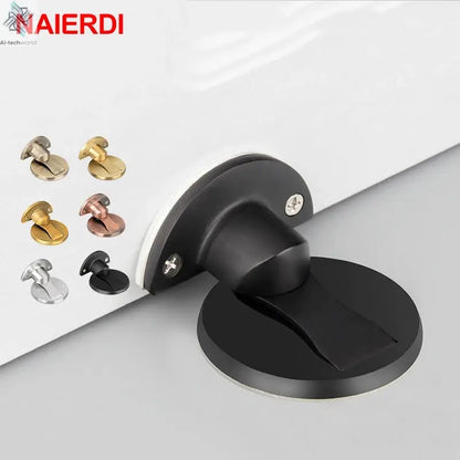 NAIERDI Zinc Alloy Mechanical Door Stop Nail Free Door Stopper Door Holders Catch Floor Stop Doorstop Furniture Door Hardware Ai-TechWorld 