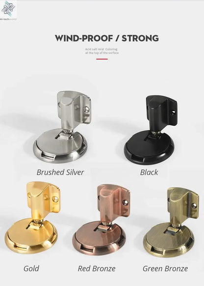 NAIERDI Zinc Alloy Mechanical Door Stop Nail Free Door Stopper Door Holders Catch Floor Stop Doorstop Furniture Door Hardware Ai-TechWorld 